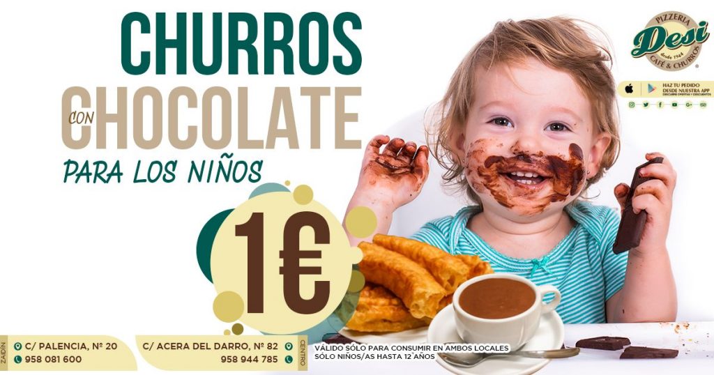 Chocolate con churros para los niños